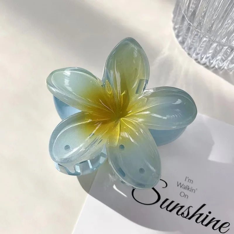 Presilha em formato de flor acrílico grampo de cabelo para mulheres, garras de caranguejo braçadeira presilhas havaianas - SHAMYS ONLINE SHOPPING