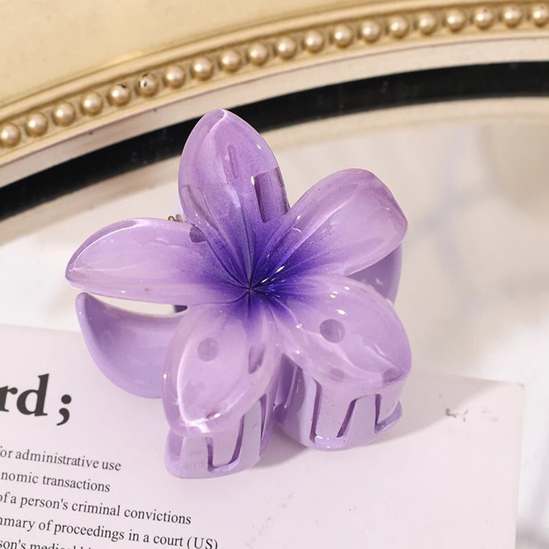 Presilha em formato de flor acrílico grampo de cabelo para mulheres, garras de caranguejo braçadeira presilhas havaianas - SHAMYS ONLINE SHOPPING
