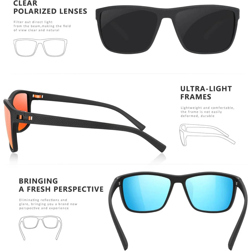 RIXALIS 3 PCS Moda Quadrado Polar Óculos de Sol, Óculos de Sol Masculino Óculos de Sol UV400 - SHAMYS ONLINE SHOPPING