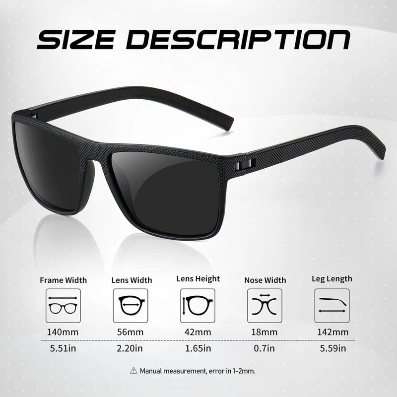 RIXALIS 3 PCS Moda Quadrado Polar Óculos de Sol, Óculos de Sol Masculino Óculos de Sol UV400 - SHAMYS ONLINE SHOPPING
