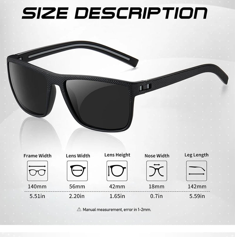 RIXALIS 3 PCS Moda Quadrado Polar Óculos de Sol, Óculos de Sol Masculino Óculos de Sol UV400 - SHAMYS ONLINE SHOPPING
