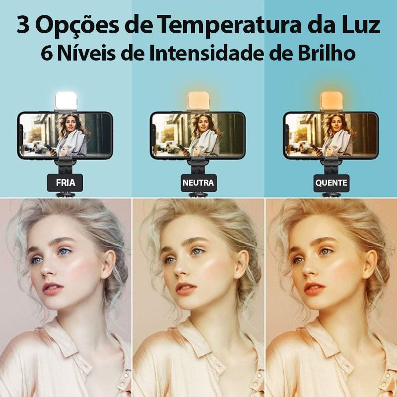 Selfiegram - Tripé Multifunções Led 4 em 1 - SHAMYS ONLINE SHOPPING