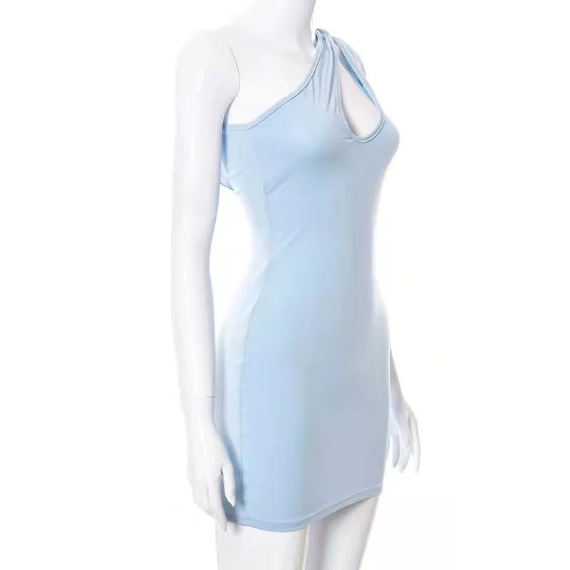 Vestido sem mangas de verão, moda casual, mini vestido irregular oco para mulheres - SHAMYS ONLINE SHOPPING