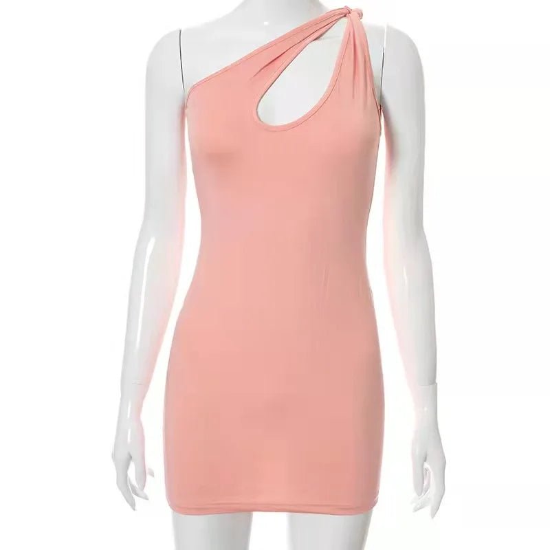 Vestido sem mangas de verão, moda casual, mini vestido irregular oco para mulheres - SHAMYS ONLINE SHOPPING