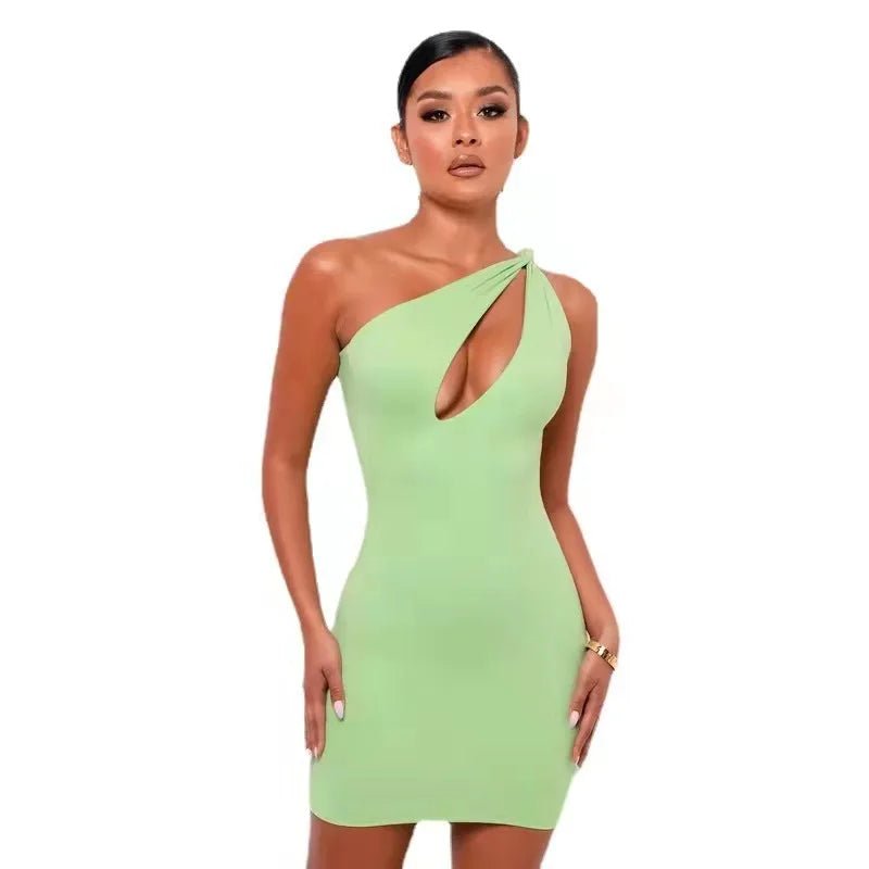 Vestido sem mangas de verão, moda casual, mini vestido irregular oco para mulheres - SHAMYS ONLINE SHOPPING