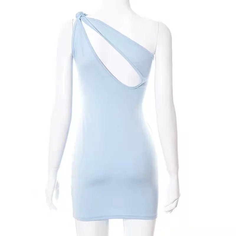 Vestido sem mangas de verão, moda casual, mini vestido irregular oco para mulheres - SHAMYS ONLINE SHOPPING