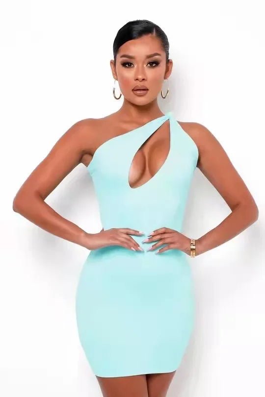 Vestido sem mangas de verão, moda casual, mini vestido irregular oco para mulheres - SHAMYS ONLINE SHOPPING