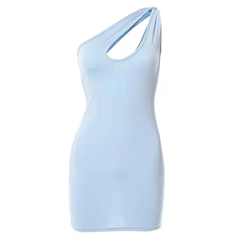 Vestido sem mangas de verão, moda casual, mini vestido irregular oco para mulheres - SHAMYS ONLINE SHOPPING