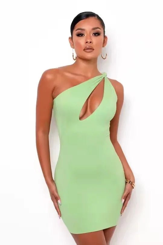Vestido sem mangas de verão, moda casual, mini vestido irregular oco para mulheres - SHAMYS ONLINE SHOPPING