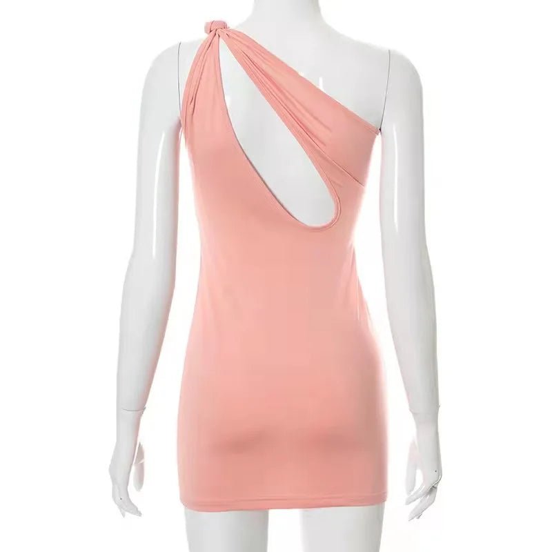 Vestido sem mangas de verão, moda casual, mini vestido irregular oco para mulheres - SHAMYS ONLINE SHOPPING