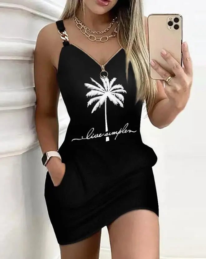 Vestidos elegantes para mulheres sexy decote em V zíper design texturizado suspensório mini vestido nova moda 2025 - SHAMYS ONLINE SHOPPING